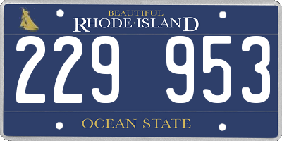 RI license plate 229953