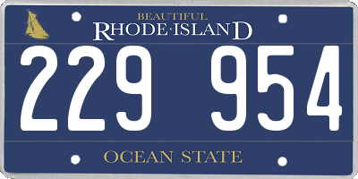RI license plate 229954
