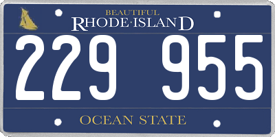 RI license plate 229955