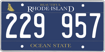 RI license plate 229957