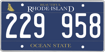 RI license plate 229958