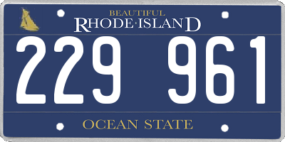 RI license plate 229961