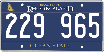 RI license plate 229965