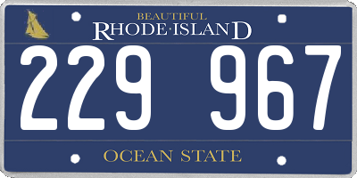 RI license plate 229967
