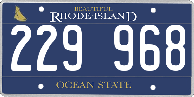 RI license plate 229968