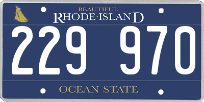 RI license plate 229970