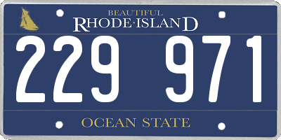 RI license plate 229971