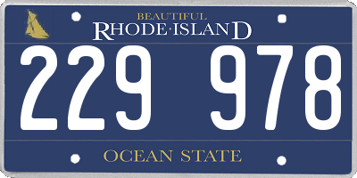 RI license plate 229978