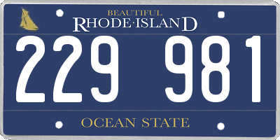 RI license plate 229981