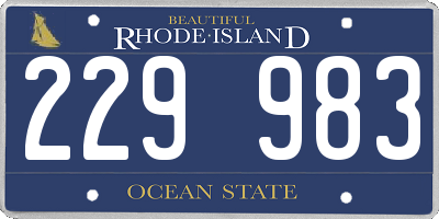 RI license plate 229983