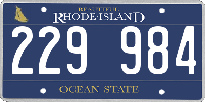 RI license plate 229984