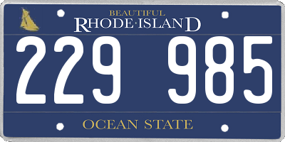 RI license plate 229985