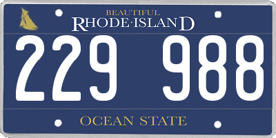 RI license plate 229988