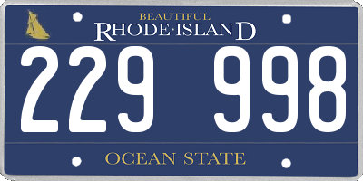 RI license plate 229998