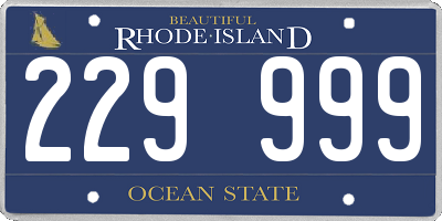 RI license plate 229999