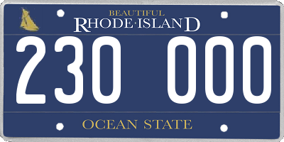 RI license plate 230000