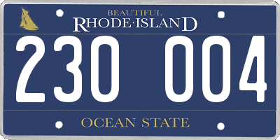 RI license plate 230004