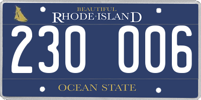 RI license plate 230006