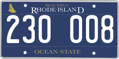 RI license plate 230008
