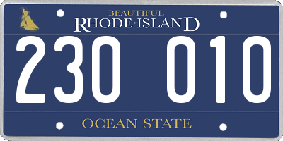RI license plate 230010