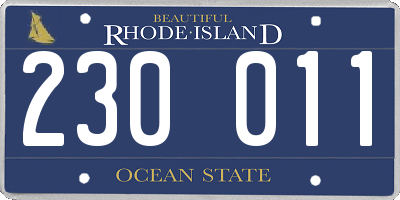 RI license plate 230011