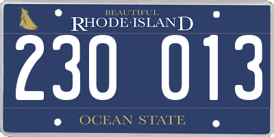 RI license plate 230013