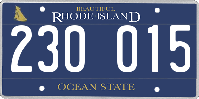 RI license plate 230015