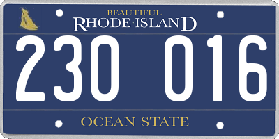 RI license plate 230016