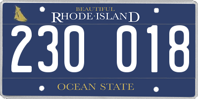 RI license plate 230018