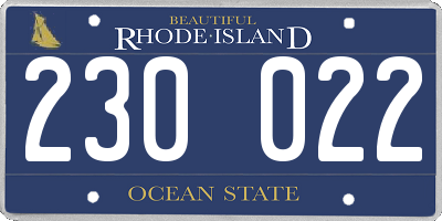 RI license plate 230022