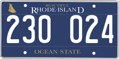 RI license plate 230024