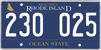 RI license plate 230025