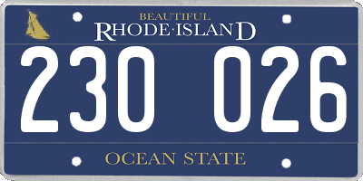 RI license plate 230026
