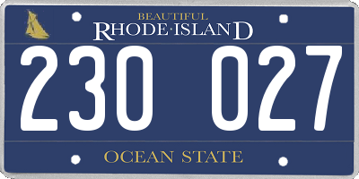 RI license plate 230027