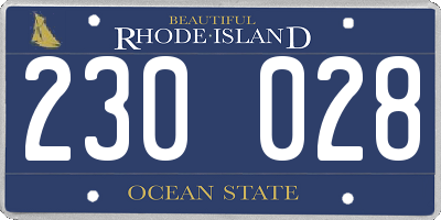 RI license plate 230028