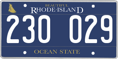 RI license plate 230029