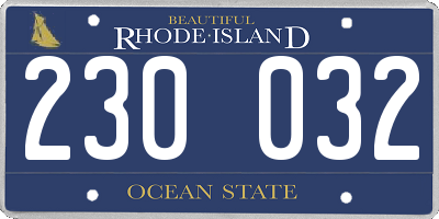 RI license plate 230032