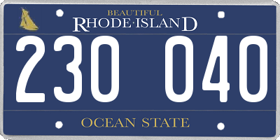 RI license plate 230040