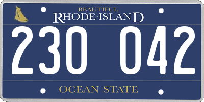 RI license plate 230042