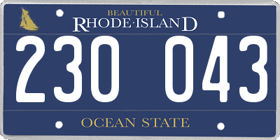 RI license plate 230043