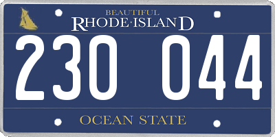 RI license plate 230044