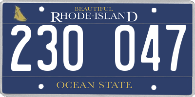 RI license plate 230047