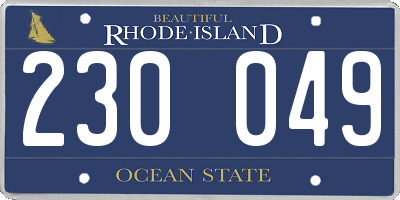 RI license plate 230049
