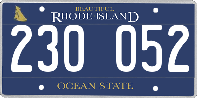 RI license plate 230052