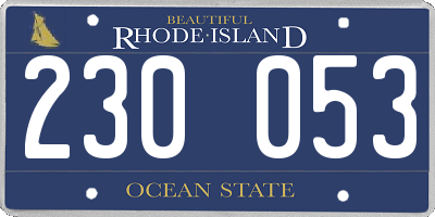 RI license plate 230053