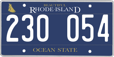 RI license plate 230054