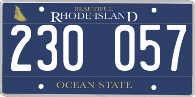 RI license plate 230057