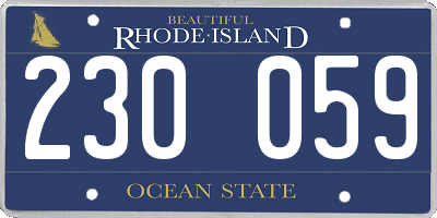 RI license plate 230059