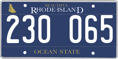 RI license plate 230065