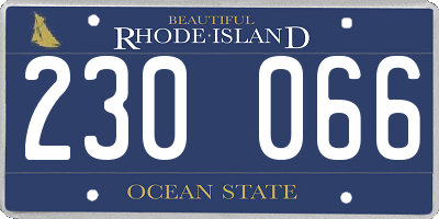 RI license plate 230066